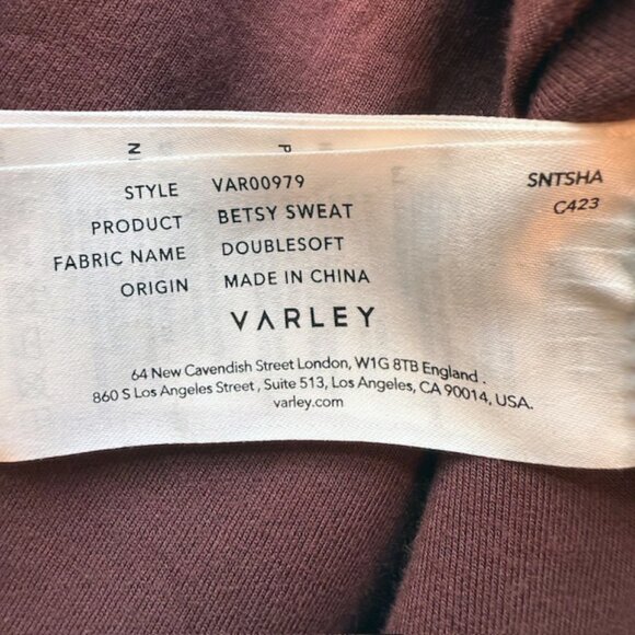 Varley Betsy DoubleSoft Sweatshirt, Size Large, Burgundy - Picture 8 of 9